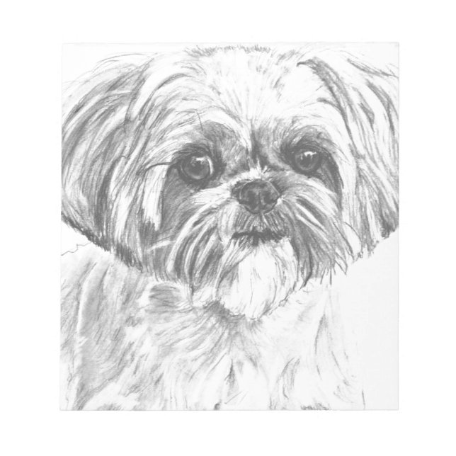 Shih Tzu Zeichnend Notizblock (Vorderseite)