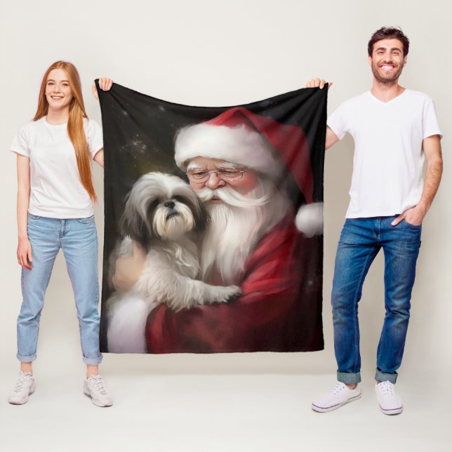 Shih Tzu zu Weihnachten Fleecedecke (Beispiel)