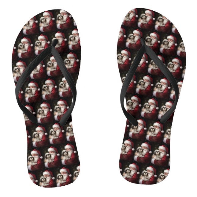 Shih Tzu zu Weihnachten Flip Flops (Fußbett)