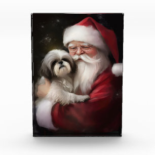 Shih Tzu zu Weihnachten Fotoblock