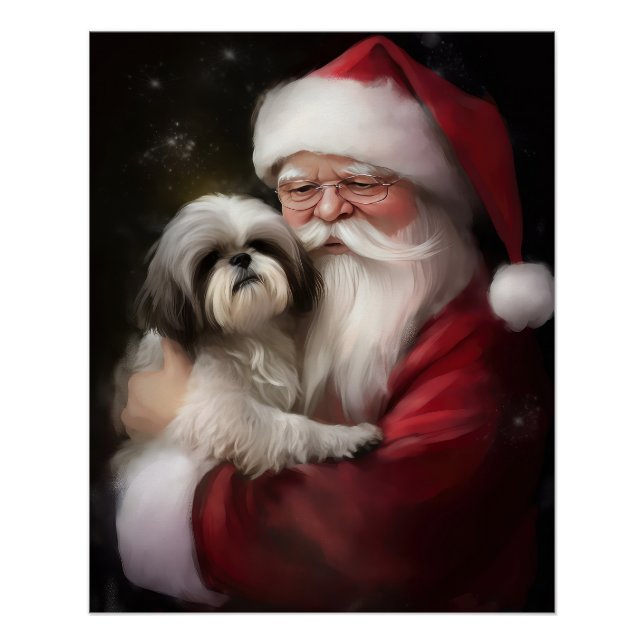 Shih Tzu zu Weihnachten Poster (Vorderseite)