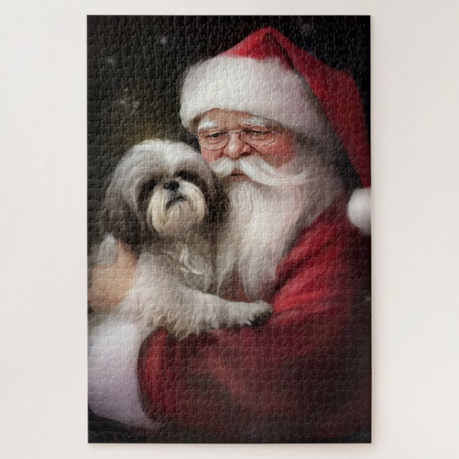 Shih Tzu zu Weihnachten Puzzle (Vertikal)