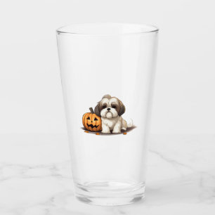 Shih Tzu zum Thema Halloween-Tag Glas