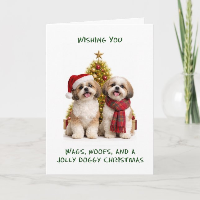 Shih Zhu Hunde Weihnachten (Vorderseite)