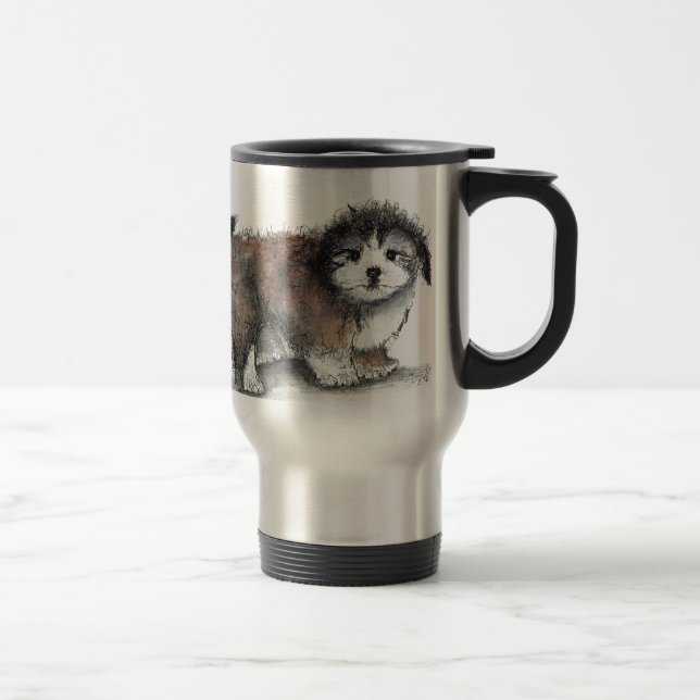 Shihtzu Puppy Dog, Pet Reisebecher (Rechts)