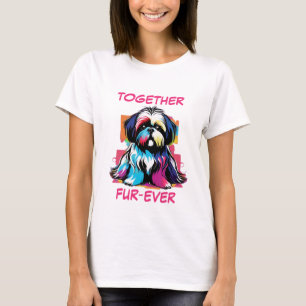 Shihtzu Shih Tzu Pastel Abstrakter Hund Kunst, Dic T-Shirt