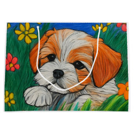 Shihtzu Welpencrayic Art Geschenktasche Große Geschenktüte