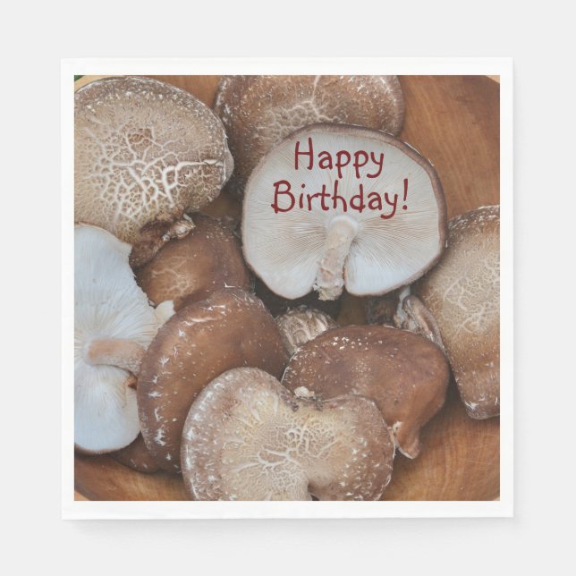 Shiitake Mushrooms Geburtstag Serviette (Vorderseite)