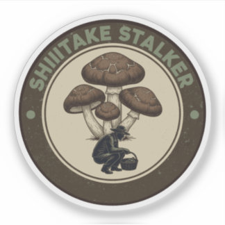 Shiitake Stalker Mushroom-Design Aufkleber
