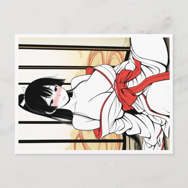Shika-chan Ukiyo-e Coloring Postcard – Elegant Kim Postkarte (Vorderseite)
