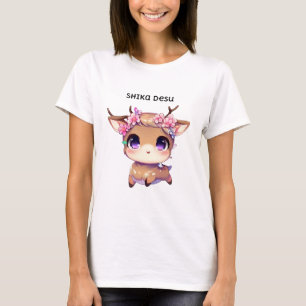 Shika desu Anime Manga Niedlich Kawaii Forest Deer T-Shirt
