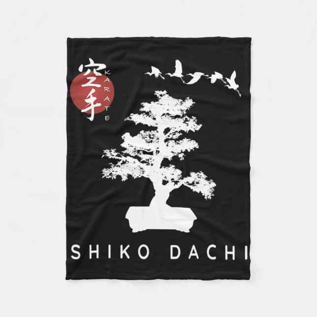 Shiko Dachi Karate Beginner Bonsai Kanji Calligrap Fleecedecke (Vorderseite)
