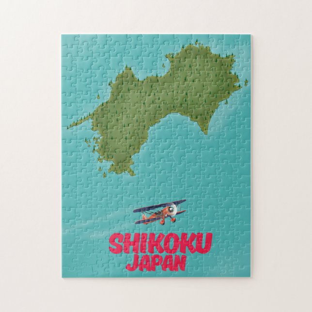 Shikoku Japan-Karte Puzzle (Vertikal)