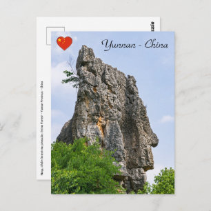 Shilin pinnacles Steinwald - Yunnan, China, Asien Postkarte