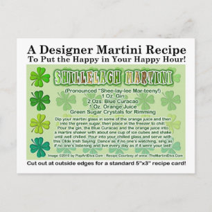 Shillelagh St. Patrick's Day Martini Rezept Card Postkarte