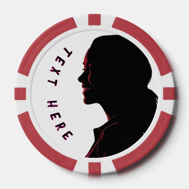 Shillouette Poker Jetons Mädchen mit benutzerdefin (Vorderseite)