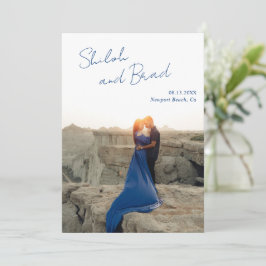 Shiloh Navy Blue Moderne Elegante Hochzeit Save The Date