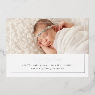 Shimmer 3 Foto Real Foil Birth Announcement Card Folien Feiertagskarte