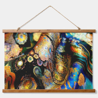 Shimmer-Blatt Wandteppich Mit Holzrahmen