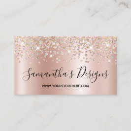 Shimmer Confetti Glitzer Rose Gold Gradient Visitenkarte