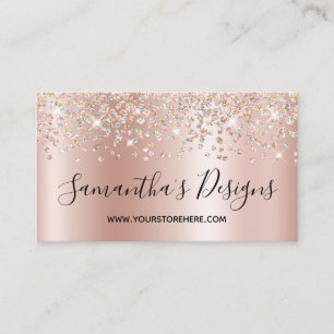 Shimmer Confetti Glitzer Rose Gold Gradient Visitenkarte