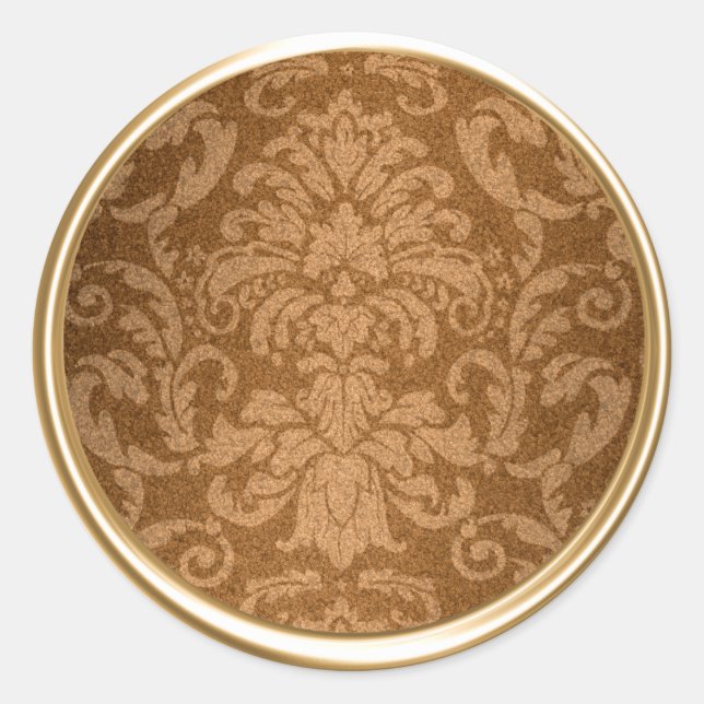Shimmer Damask Gold Umschlag Aufkleber (Vorderseite)