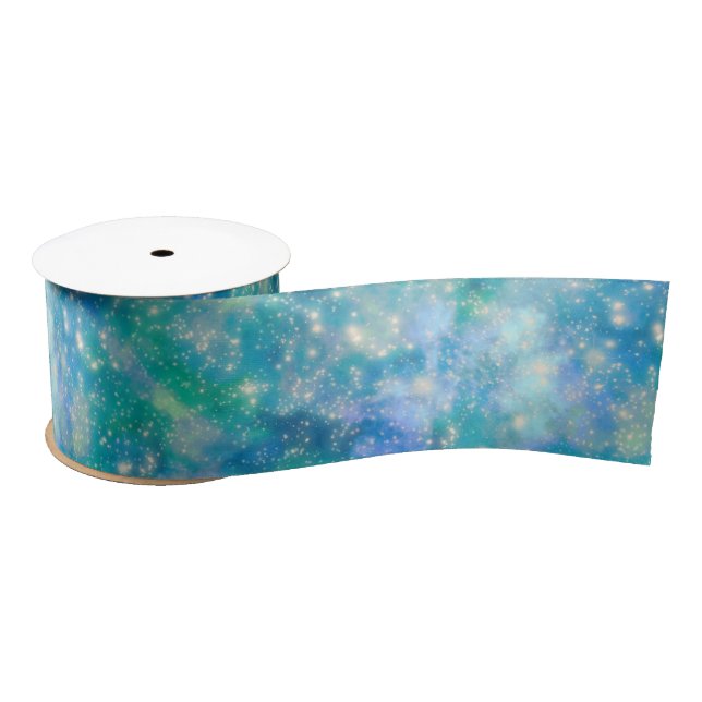 Shimmer Galaxy Blau   Satinband (Spule)