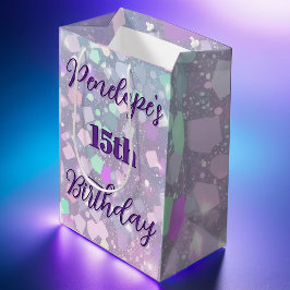 Shimmer Pastel Confetti Geburtstag Mittlere Geschenktüte