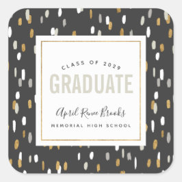 Shimmer-Personalisierte Abschluss-Aufkleber Quadratischer Aufkleber