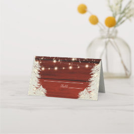 Shimmer Rustic Holz String Lichter Bäume Hochzeit Platzkarte