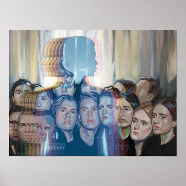 Shimmer Silhouette Poster Print Wall Art (Vorne)