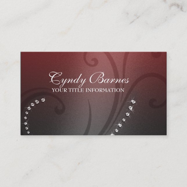 Shimmer und Crystals Business Card Visitenkarte (Vorderseite)