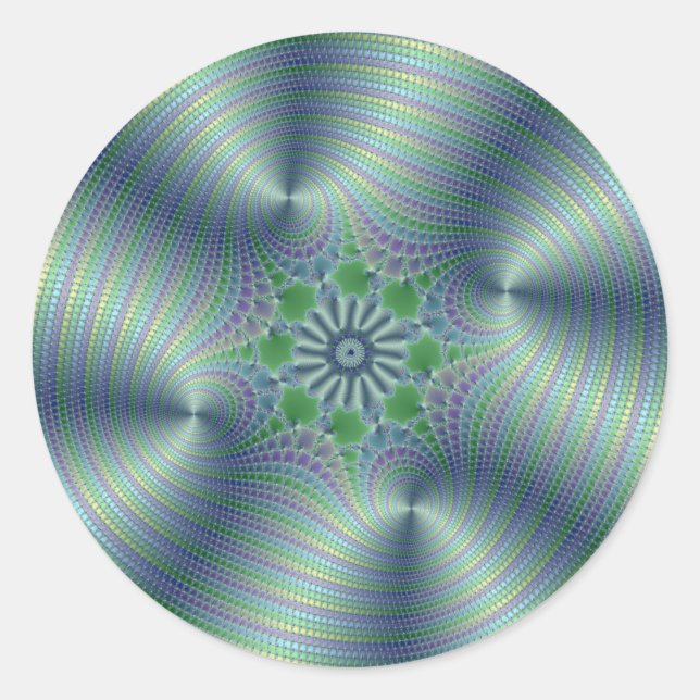 Shimmerine - Fraktal Art Runder Aufkleber (Vorderseite)