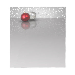 Shimmering Christmas Ornaments - Notepad Notizblock
