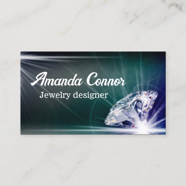 Shimmering Diamond Jeweler Business Card Visitenkarte (Vorderseite)
