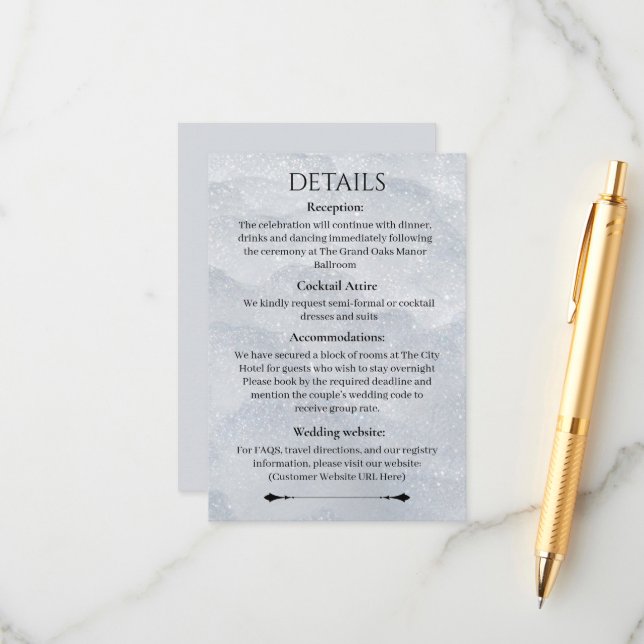 Shimmering Filigree Details Card  Begleitkarte (Vorderseite/Rückseite Beispiel)