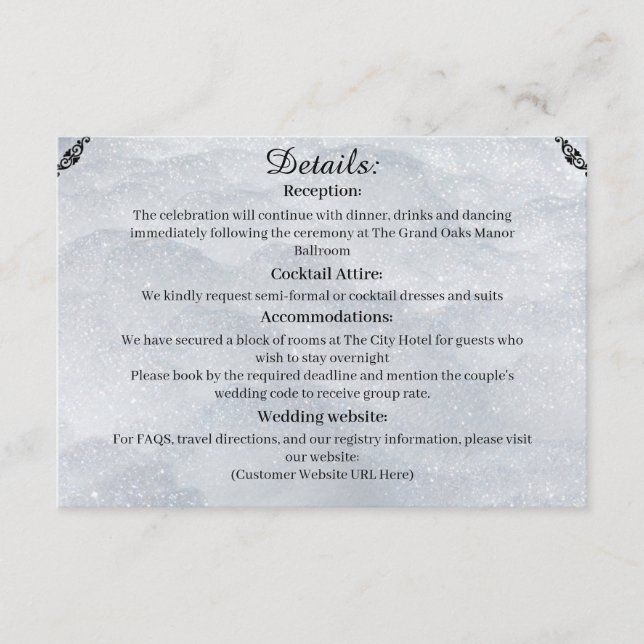 Shimmering Filigree Enclosure Card Begleitkarte (Vorderseite)