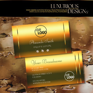 Shimmering Fire Orange Luxury Diamonds Logo hinzuf Visitenkarte