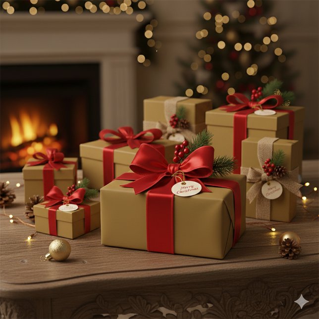 Shimmering Gold Christmas Celebration Gift Paper Geschenkpapier (Shimmering Gold Christmas Celebration Gift Paper)