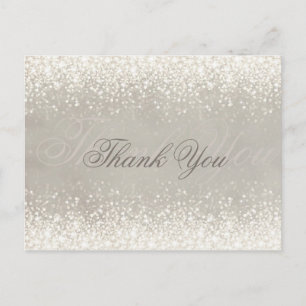 Shimmering Light Glitzer Gray Danke Postcard Postkarte