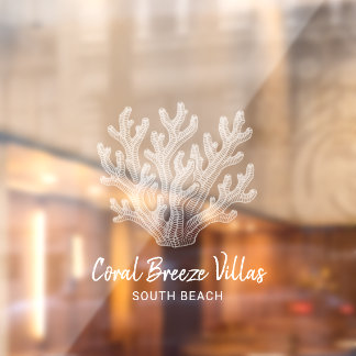 Shimmering Sea Coral Silhouette Window Cling Fensteraufkleber