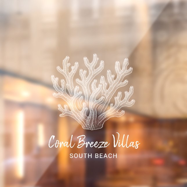 Shimmering Sea Coral Silhouette Window Cling Fensteraufkleber (Blatt 2)