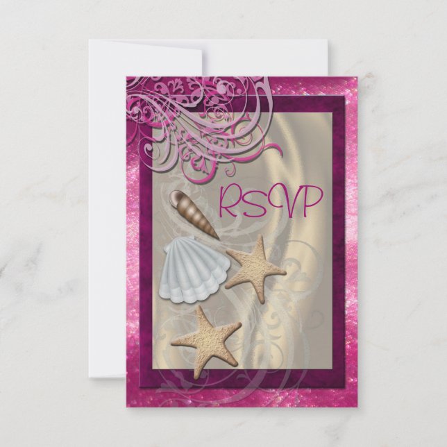 Shimmering Seashell Pink Beach UAwg Einladung (Vorderseite)