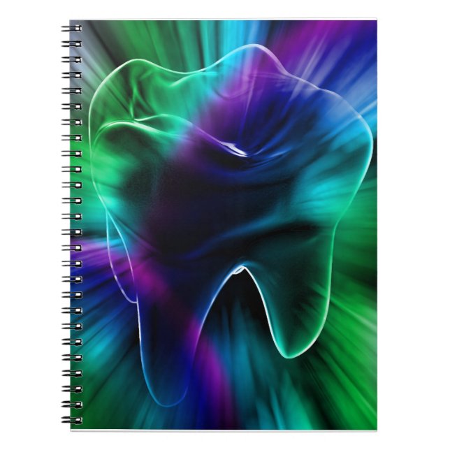 Shimmering Tooth Design Dentist Notebook Notizblock (Vorderseite)
