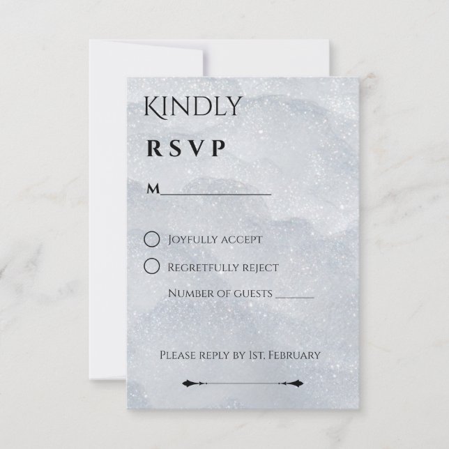 Shimmering Winter RSVP Card (Vorderseite)