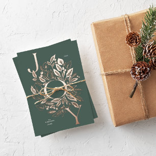 "Shimmery Botanical Joy" Goldene Foil Holiday Card Folien Feiertagskarte