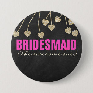 Shimmery Chic Bridesmaid Button Button