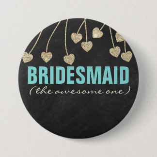 Shimmery Chic Bridesmaid Button Button (blau)