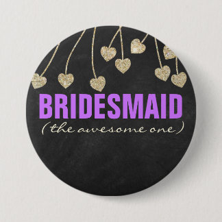 Shimmery Chic Bridesmaid Button Button (lila)