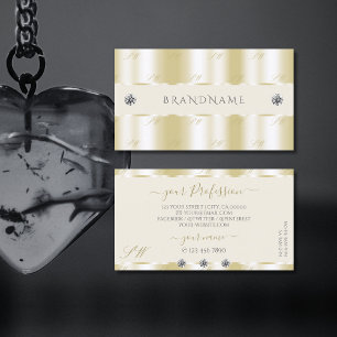 Shimmery Gold Sparkle Diamonds Initials luxuriös Visitenkarte